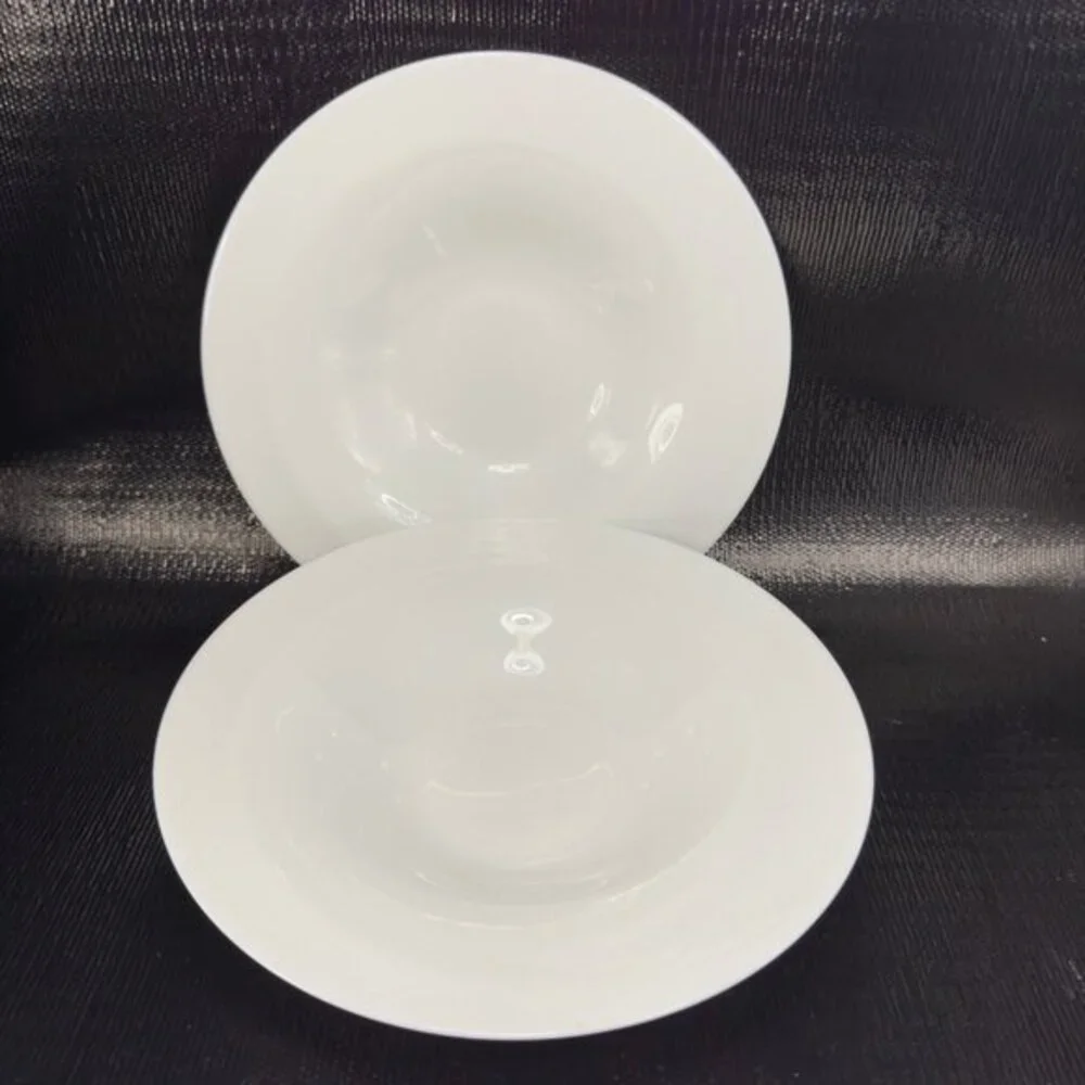 Fortessa White Swirl Round Deep Dish Bowl 9inch Bowls Dishes Porcelain Set 4 VTG
